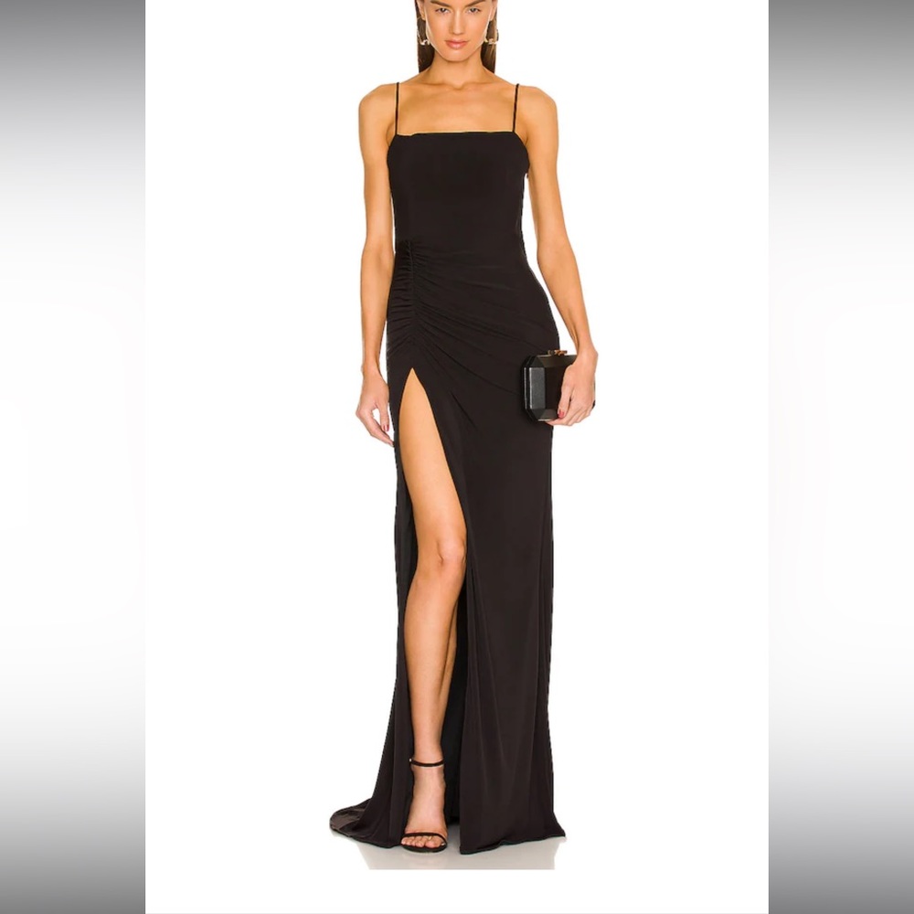 Katie May sexy long black dress with high slit